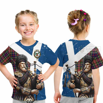 Christie Tartan Kid T-Shirt with Family Crest Scottish Bagpiper Vibes