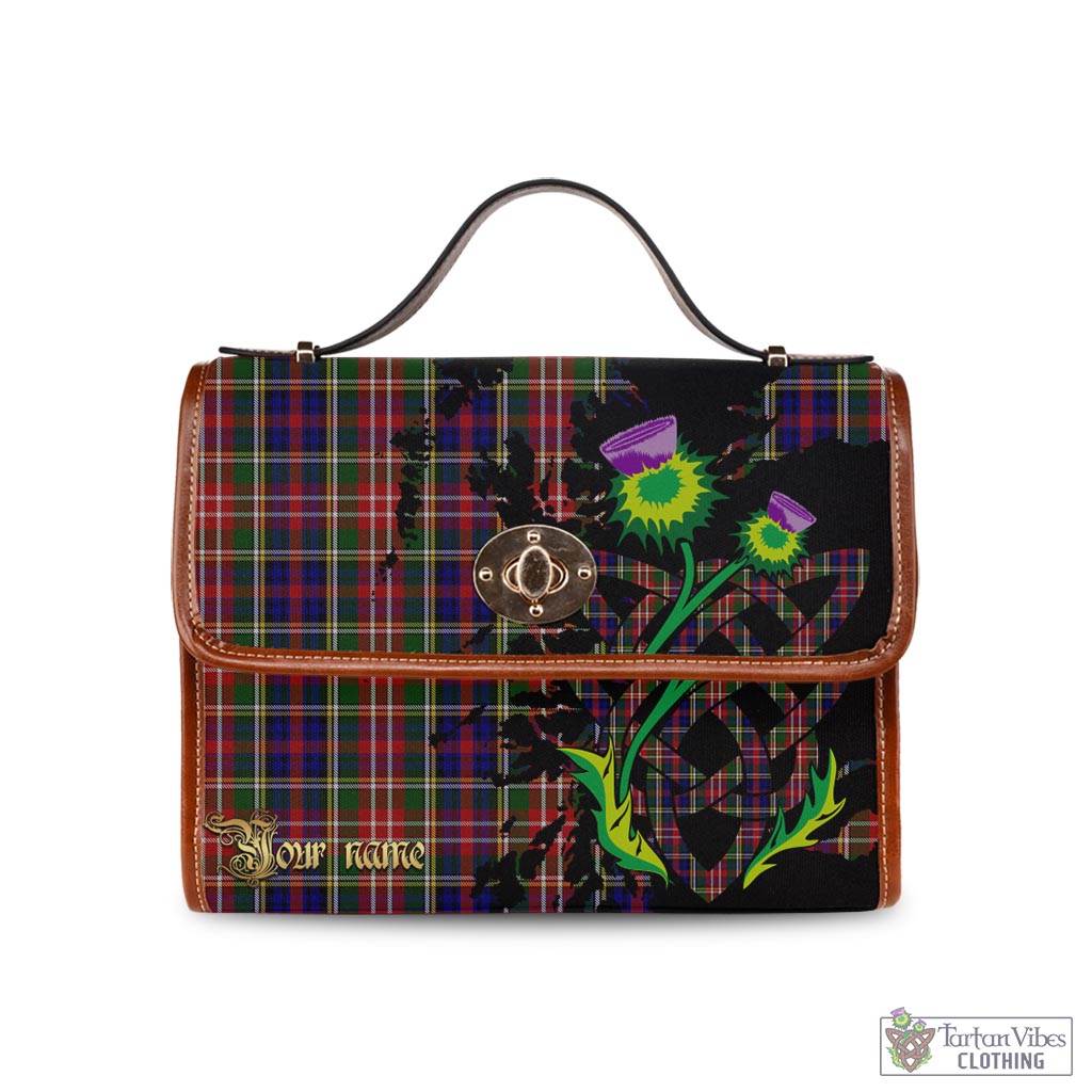 Tartan Vibes Clothing Christie Tartan Waterproof Canvas Bag with Scotland Map and Thistle Celtic Accents