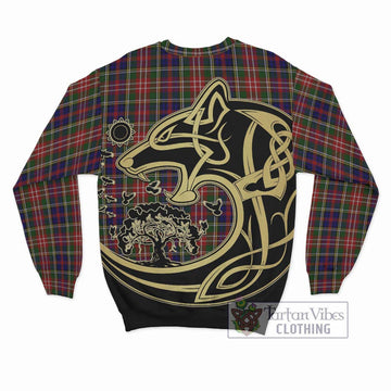 Christie Tartan Sweatshirt with Family Crest Celtic Wolf Style