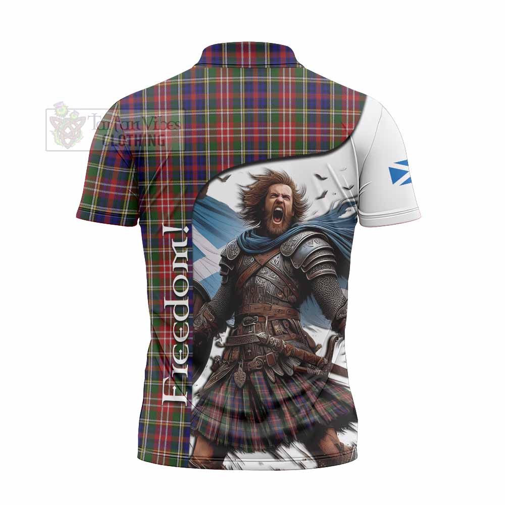 Tartan Vibes Clothing Christie Crest Tartan Zipper Polo Shirt Inspired by the Freedom of Scottish Warrior