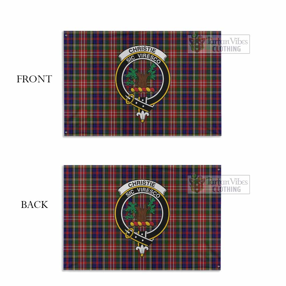 Tartan Vibes Clothing Christie Tartan House Flag with Family Crest