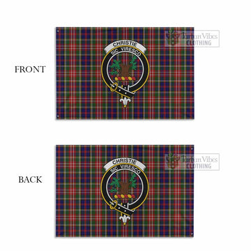 Christie Tartan House Flag with Family Crest