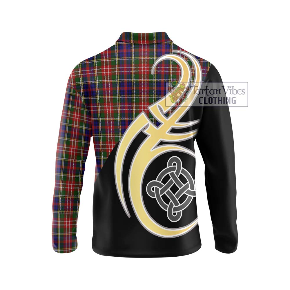 Christie Tartan Long Sleeve Polo Shirt with Family Crest and Celtic Symbol Style - Tartan Vibes Clothing