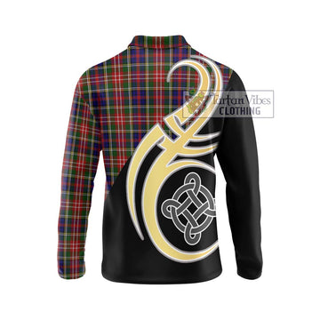 Christie Tartan Long Sleeve Polo Shirt with Family Crest and Celtic Symbol Style