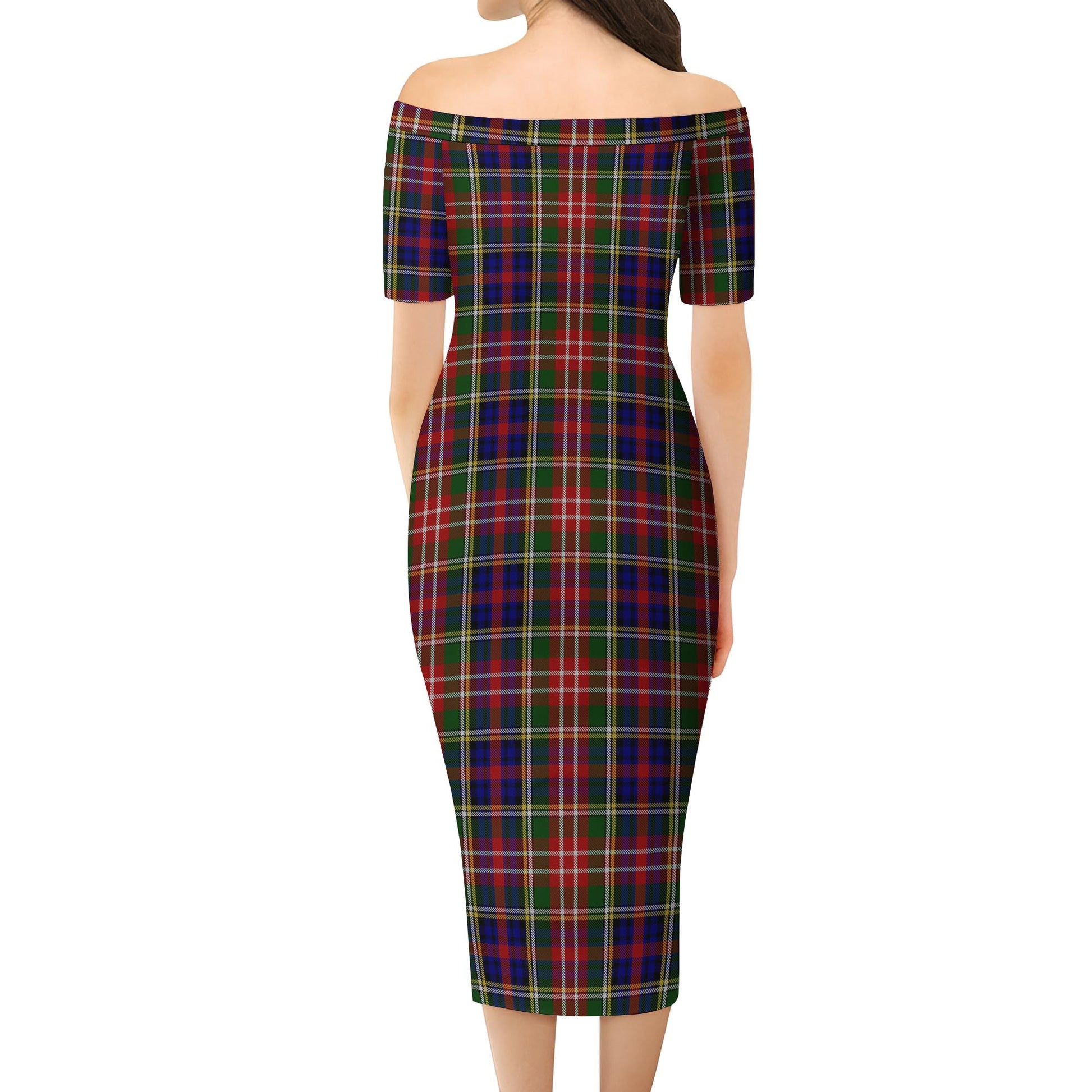 Christie Tartan Off Shoulder Lady Dress - Tartanvibesclothing