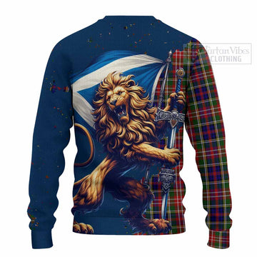 Christie Tartan Family Crest Knitted Sweater with Scottish Majestic Lion