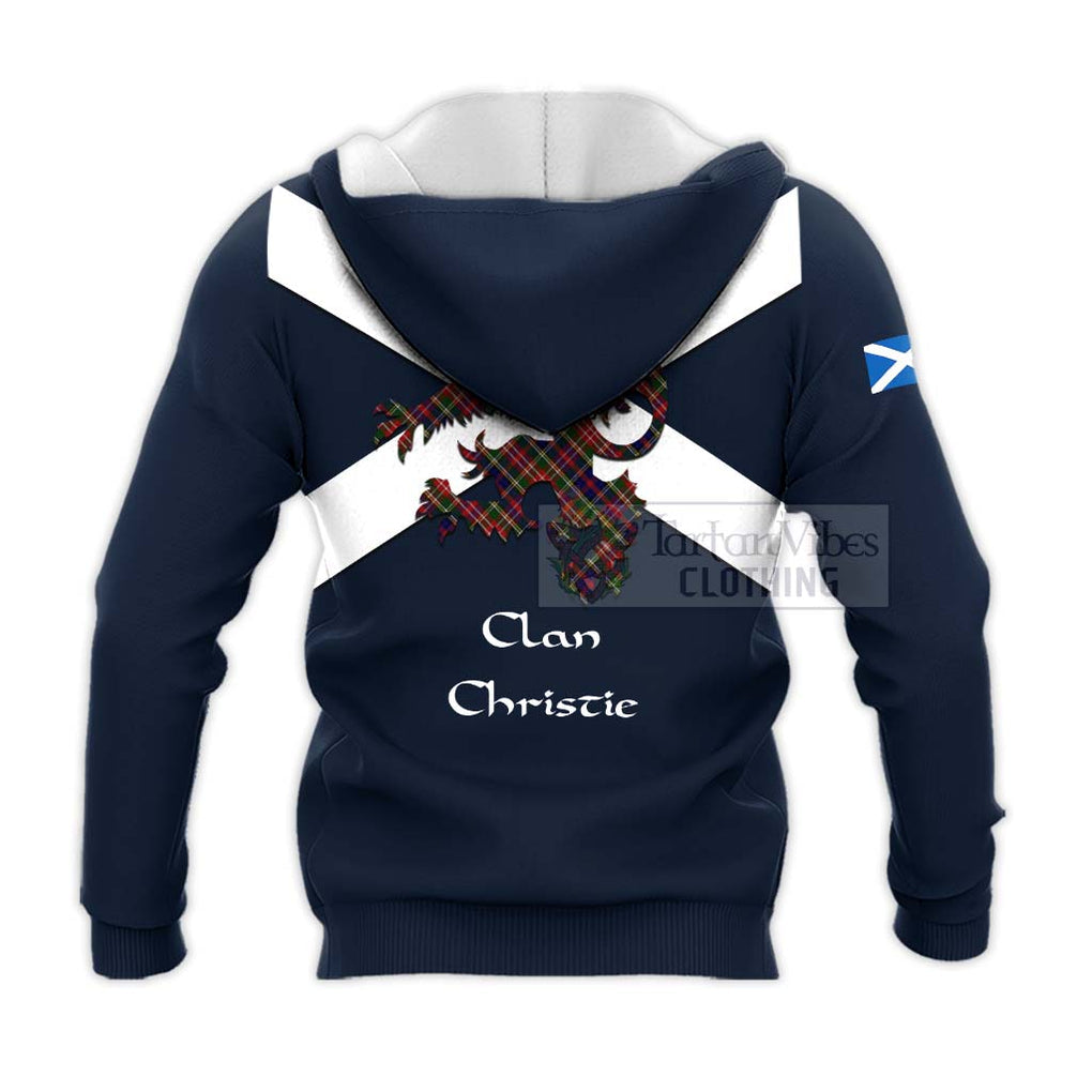 Tartan Vibes Clothing Christie Tartan Lion Rampant Knitted Hoodie – Proudly Display Your Heritage with Alba Gu Brath and Clan Name