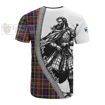 Christie Tartan Clan Crest Cotton T-shirt with Highlander Warrior Celtic Style