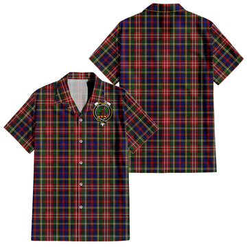 Christie Tartan Short Sleeve Button Down Shirt with Family Crest