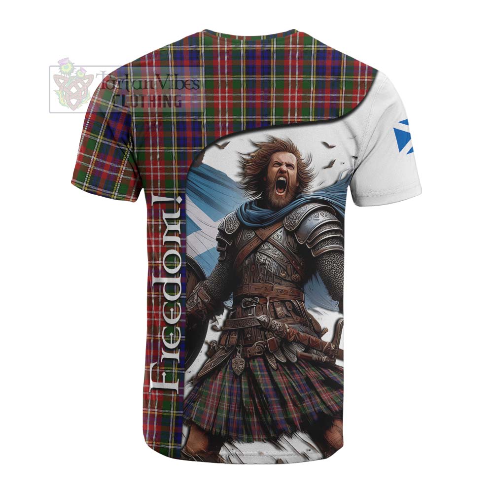 Tartan Vibes Clothing Christie Crest Tartan Cotton T-shirt Inspired by the Freedom of Scottish Warrior