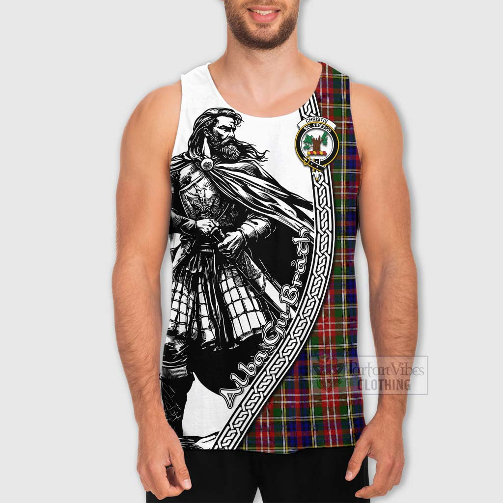 Tartan Vibes Clothing Christie Tartan Clan Crest Men's Tank Top with Highlander Warrior Celtic Style