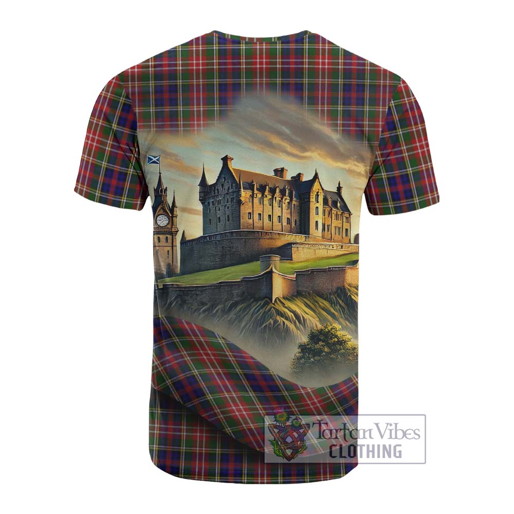 Christie Tartan Family Crest Cotton T-shirt with Scottish Ancient Castle Style - Tartan Vibes Clothing