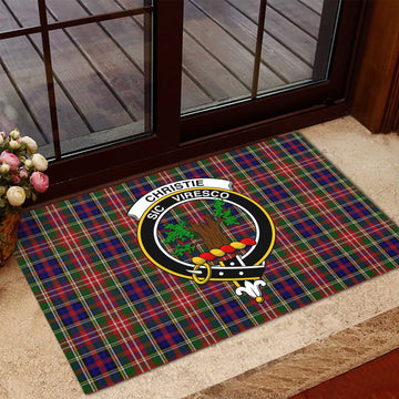 Christie Tartan Door Mat with Family Crest