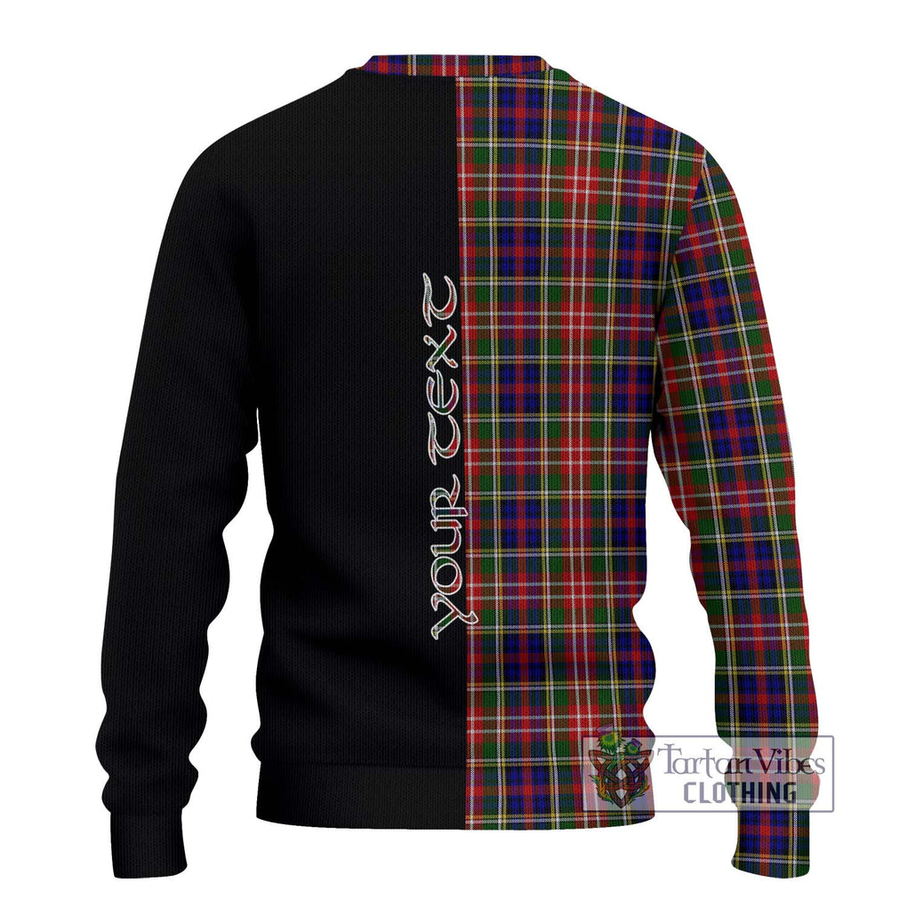 Christie Tartan Knitted Sweater with Family Crest and Half Of Me Style - Tartanvibesclothing Shop