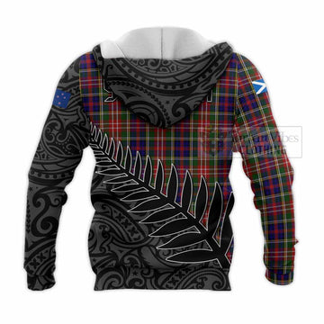 Christie Crest Tartan Knitted Hoodie with New Zealand Silver Fern Half Style