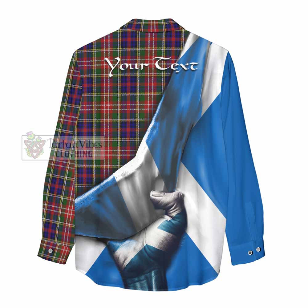 Tartan Vibes Clothing Christie Tartan Women's Casual Shirt with Family Crest Scotland Patriotic Style