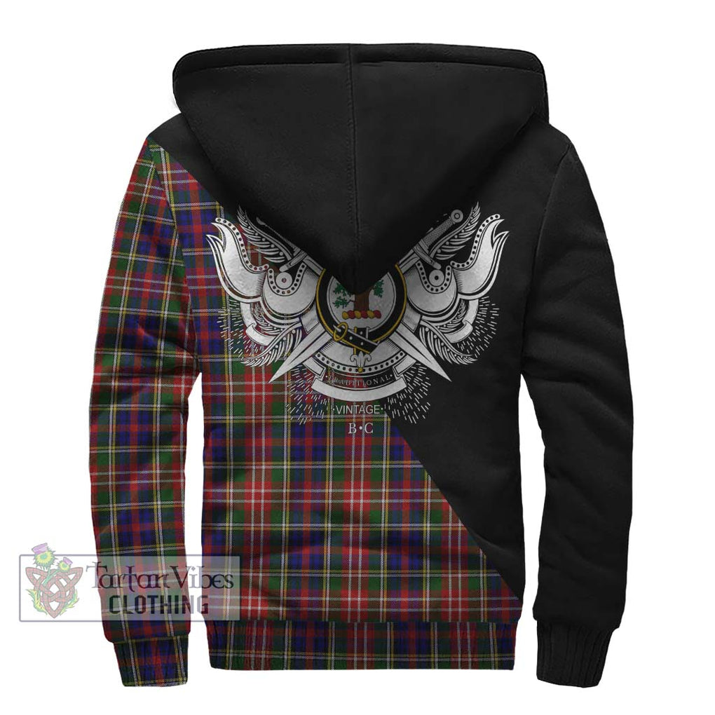 Christie Tartan Sherpa Hoodie with Family Crest and Military Logo Style - Tartanvibesclothing Shop