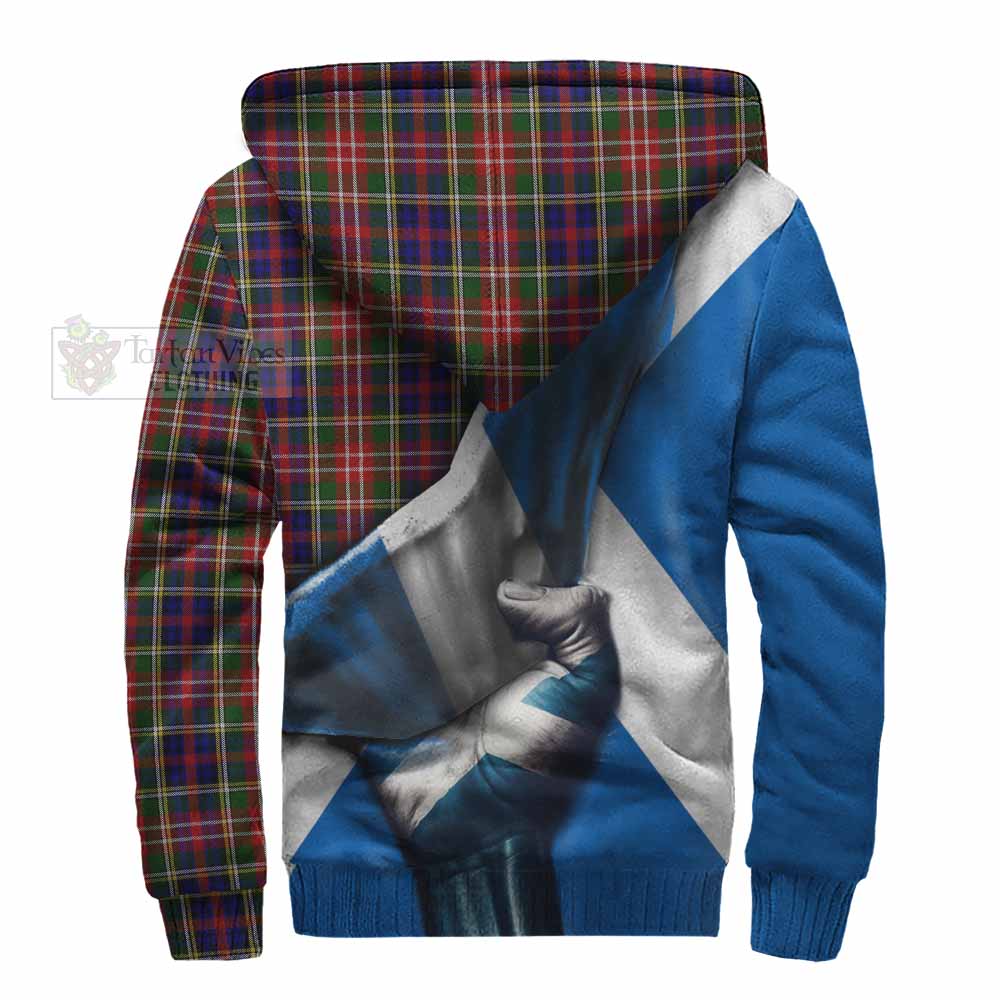 Tartan Vibes Clothing Christie Tartan Sherpa Hoodie with Family Crest Scotland Patriotic Style