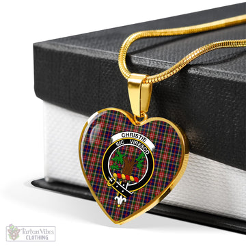 Christie Tartan Heart Necklace with Family Crest