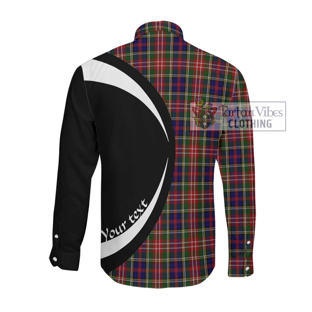 Christie Tartan Long Sleeve Button Up with Family Crest Circle Style Men's Shirt - Tartan Vibes Clothing