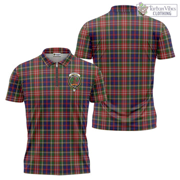 Christie Tartan Zipper Polo Shirt with Family Crest