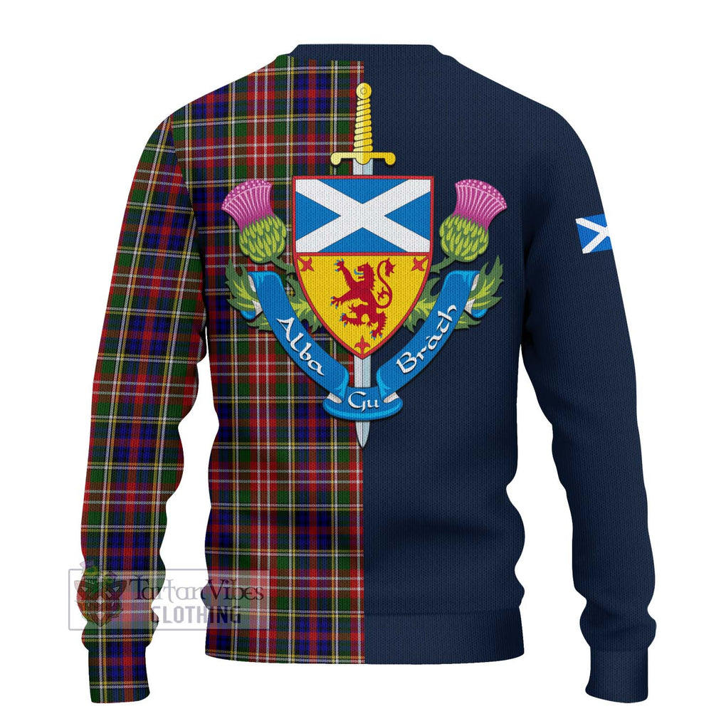 Tartan Vibes Clothing Christie Tartan Knitted Sweater with Scottish Lion Royal Arm Half Style