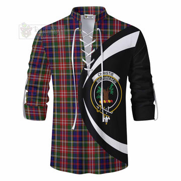 Christie Tartan Ghillie Kilt Shirt with Family Crest Circle Style