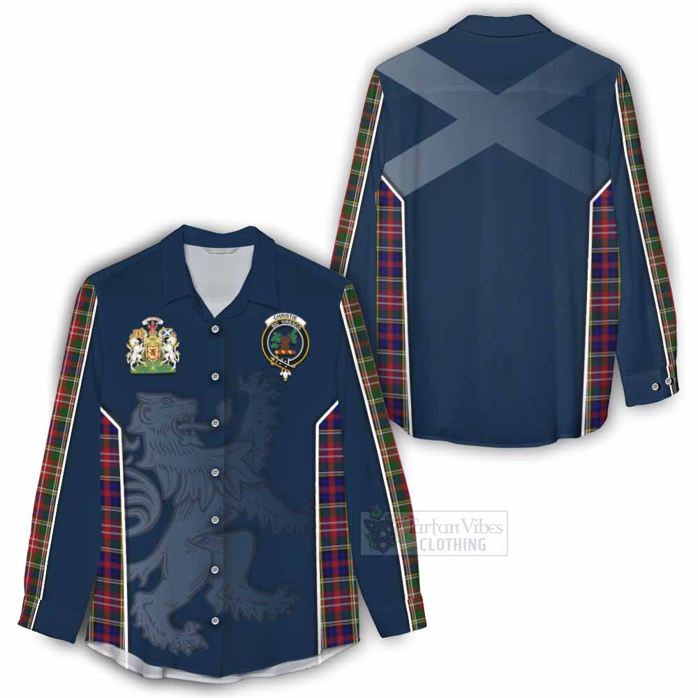 Tartan Vibes Clothing Christie Tartan Women's Casual Shirt with Family Crest and Lion Rampant Vibes Sport Style