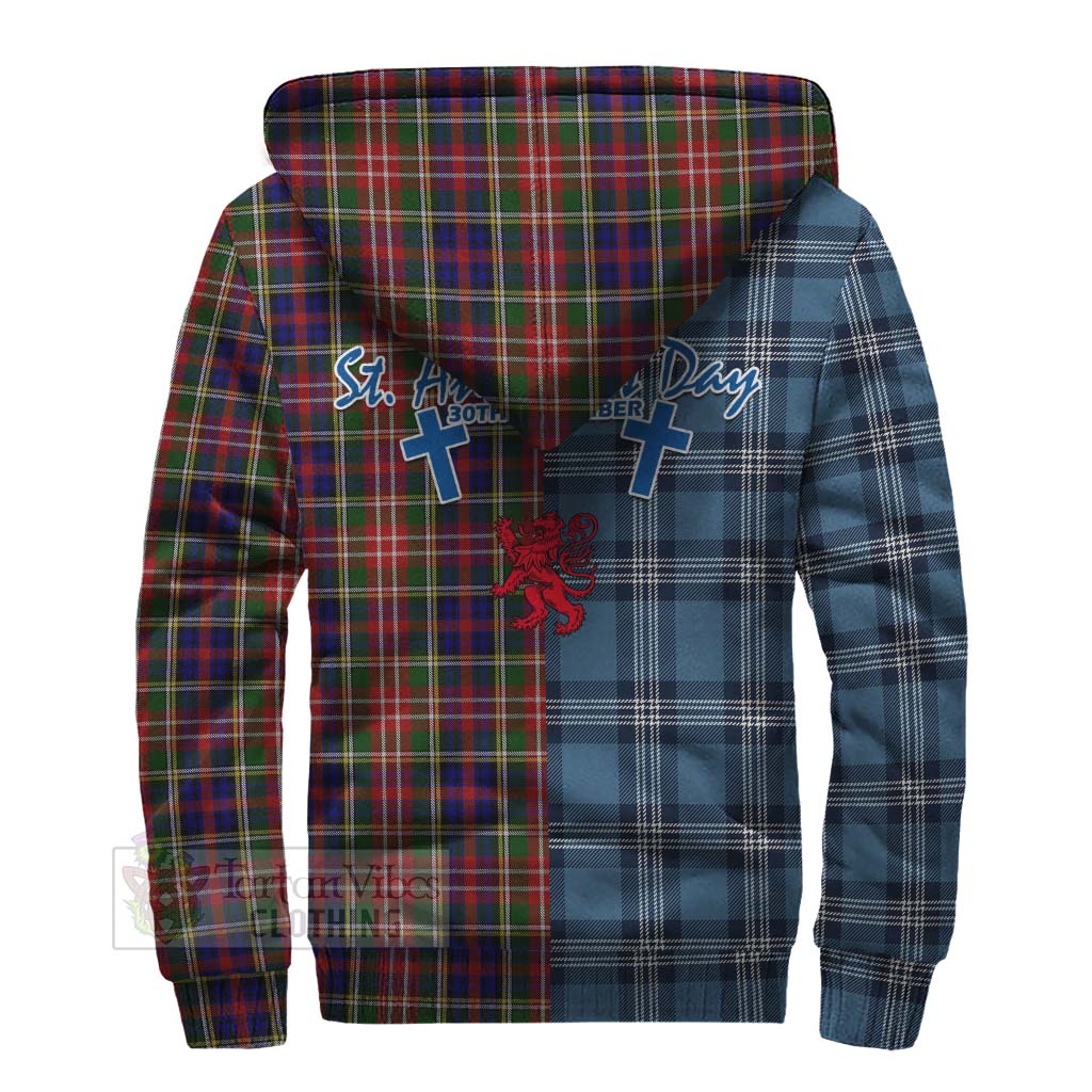 Tartan Vibes Clothing Christie Tartan Sherpa Hoodie Happy St. Andrew's Day Half Tartan Style