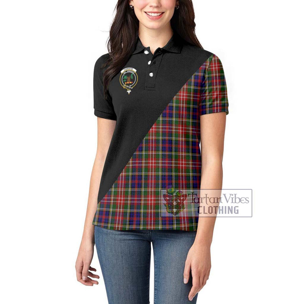 Christie Tartan Women's Polo Shirt with Family Crest and Military Logo Style - Tartanvibesclothing Shop