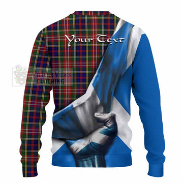 Christie Tartan Knitted Sweater with Family Crest Scotland Patriotic Style