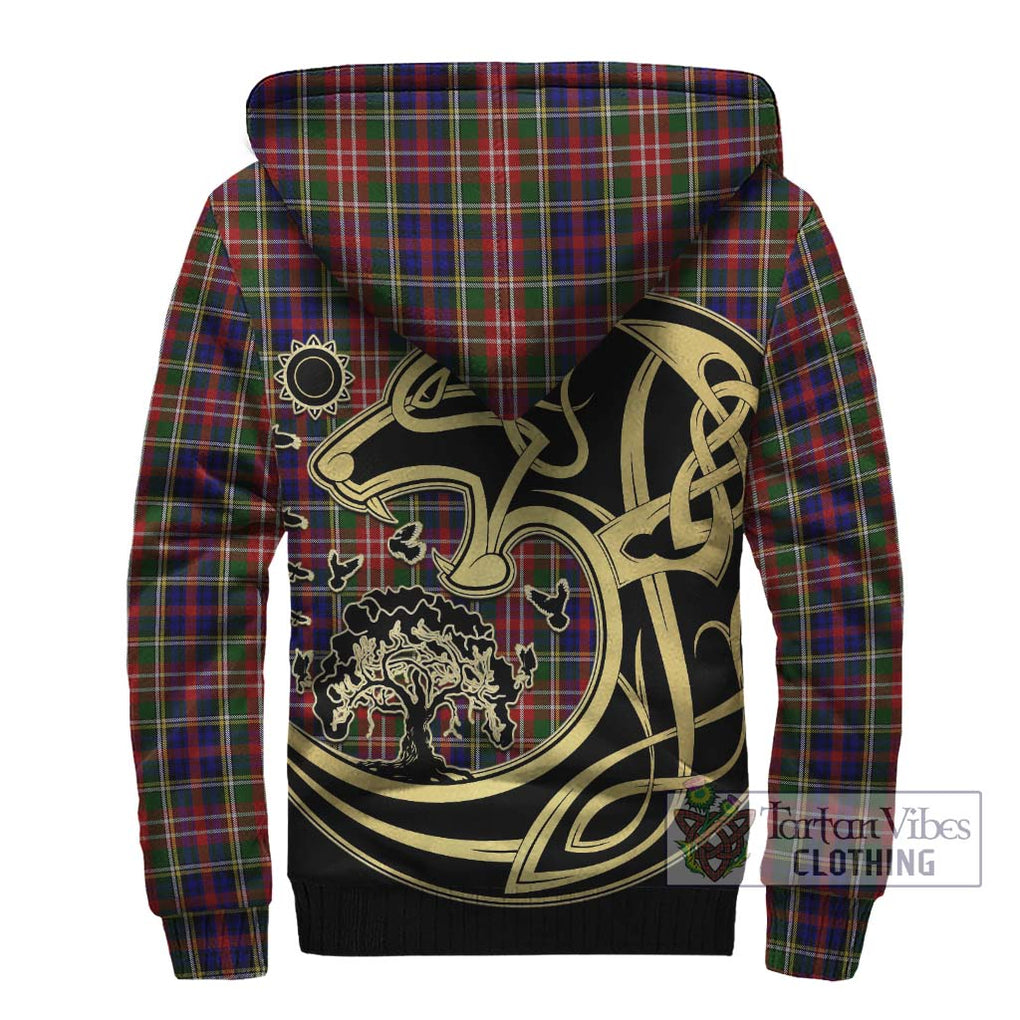 Christie Tartan Sherpa Hoodie with Family Crest Celtic Wolf Style - Tartan Vibes Clothing