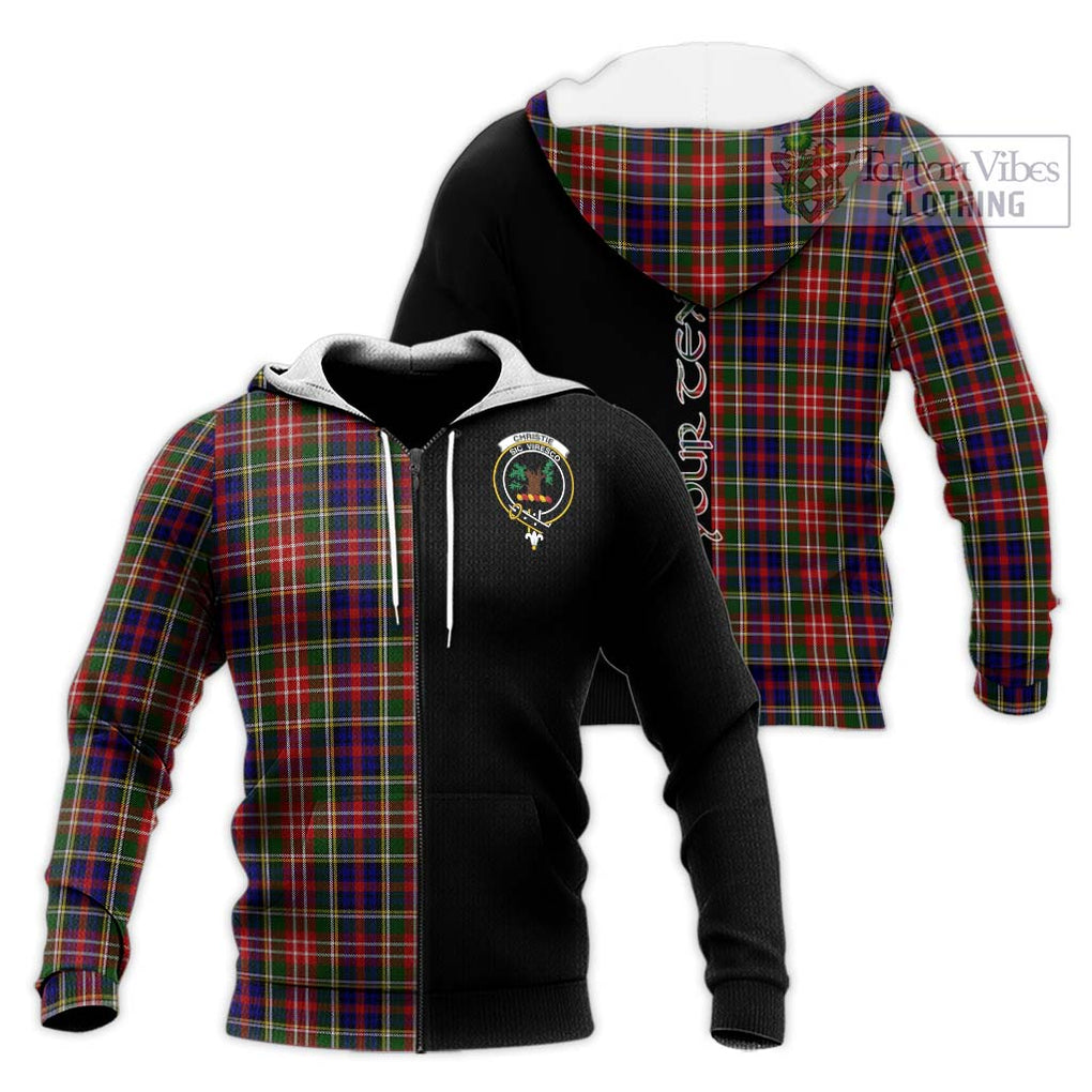 Christie Tartan Knitted Hoodie with Family Crest and Half Of Me Style Unisex Knitted Zip Hoodie - Tartanvibesclothing Shop