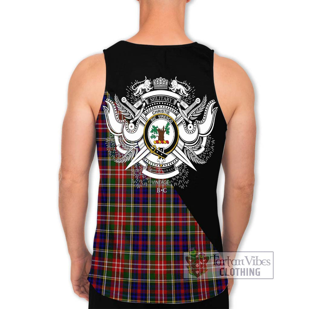 Christie Tartan Men's Tank Top with Family Crest and Military Logo Style - Tartanvibesclothing Shop