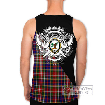 Christie Tartan Men's Tank Top with Family Crest and Military Logo Style