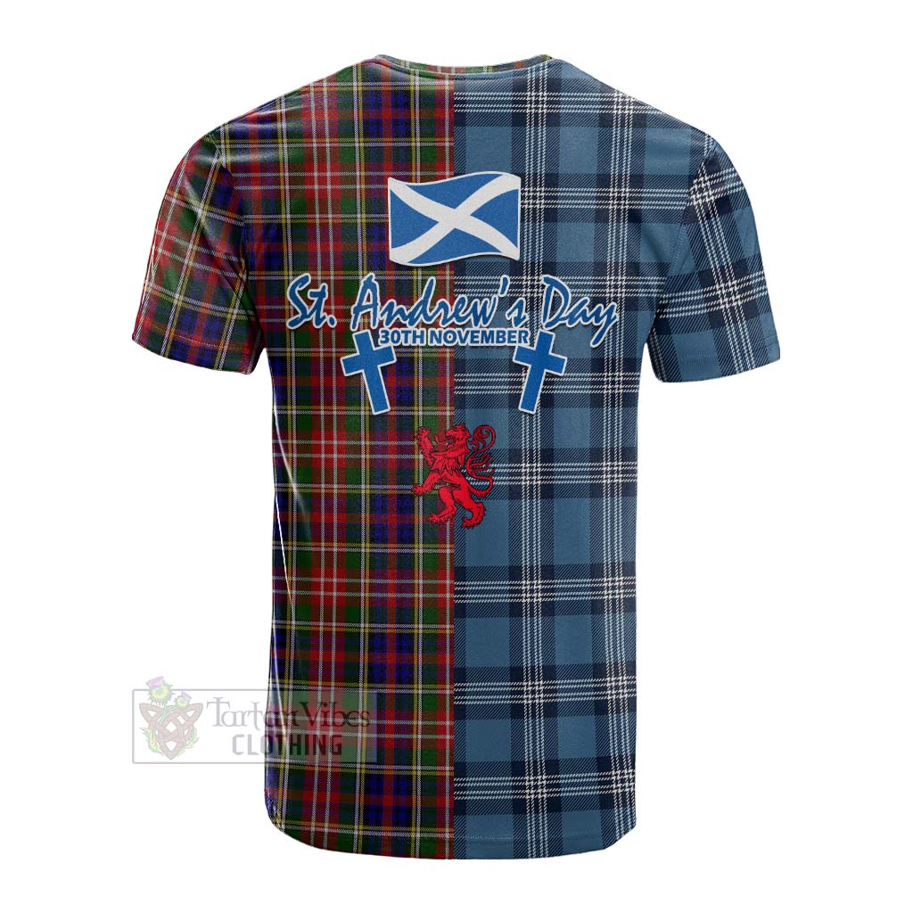 Tartan Vibes Clothing Christie Tartan Cotton T-shirt Happy St. Andrew's Day Half Tartan Style