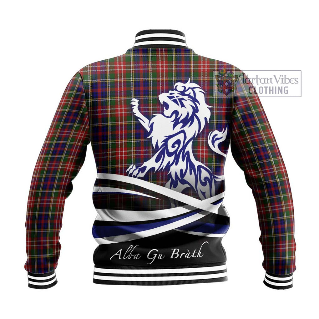 Christie Tartan Baseball Jacket with Alba Gu Brath Regal Lion Emblem - Tartanvibesclothing Shop