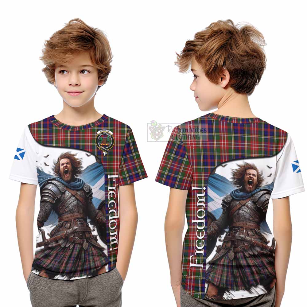 Tartan Vibes Clothing Christie Crest Tartan Kid T-Shirt Inspired by the Freedom of Scottish Warrior