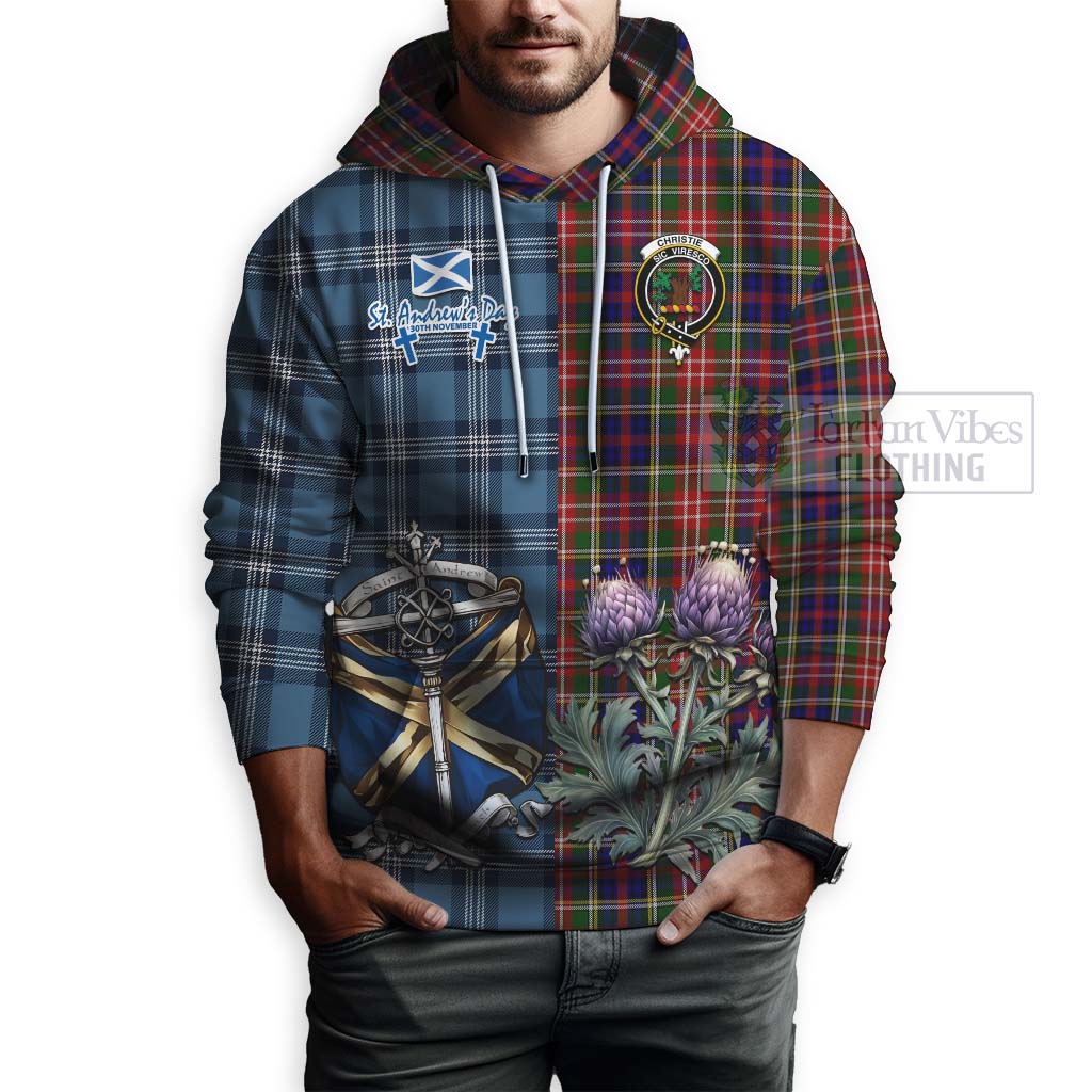 Tartan Vibes Clothing Christie Tartan Hoodie Happy St. Andrew's Day Half Tartan Style