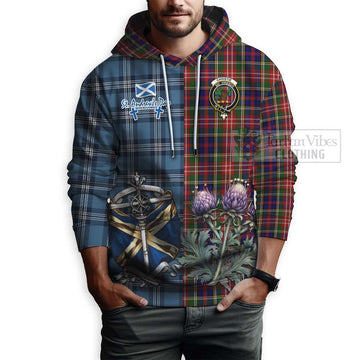 Christie Tartan Hoodie Happy St. Andrew's Day Half Tartan Style