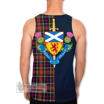 Christie Tartan Men's Tank Top Alba with Scottish Lion Royal Arm Half Style