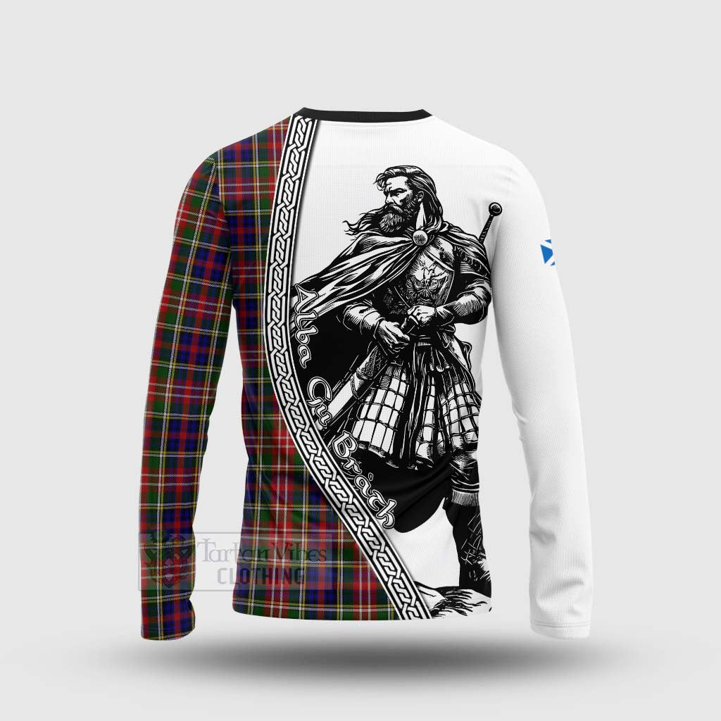 Tartan Vibes Clothing Christie Tartan Clan Crest Long Sleeve T-Shirt with Highlander Warrior Celtic Style