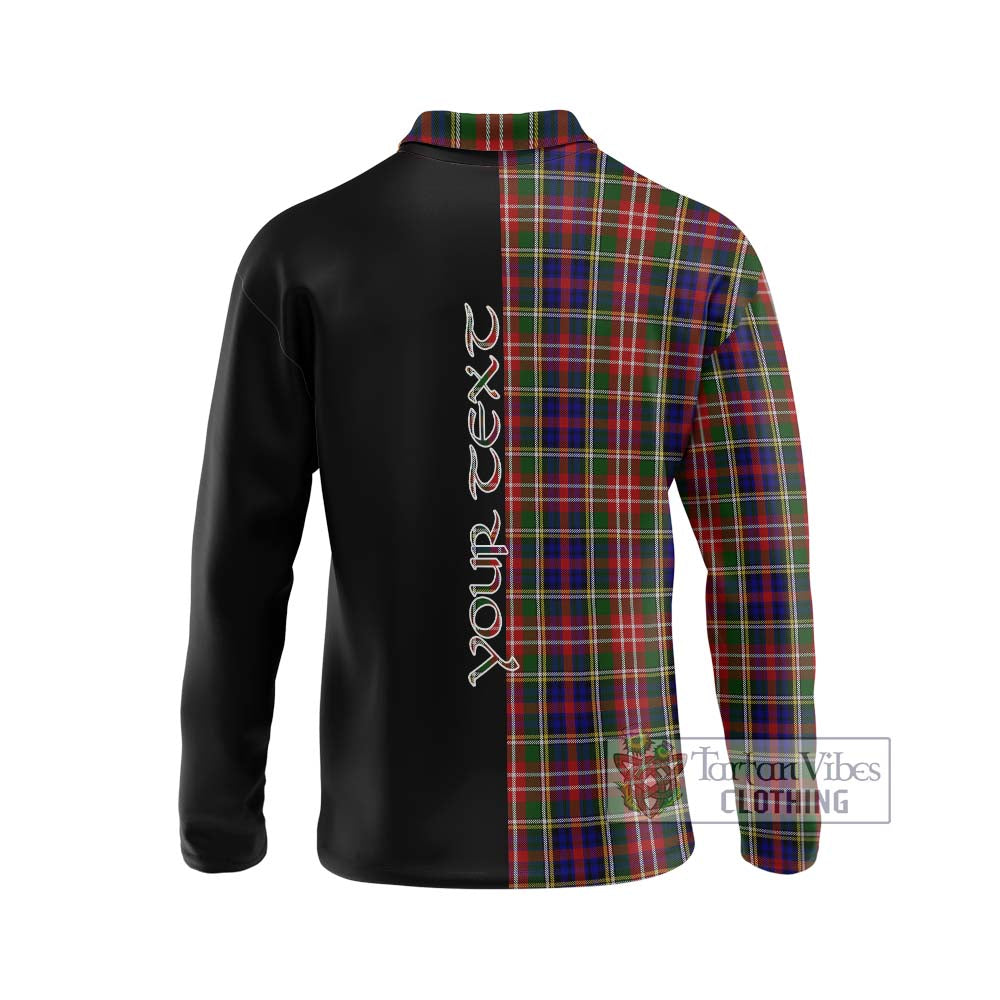 Christie Tartan Long Sleeve Polo Shirt with Family Crest and Half Of Me Style - Tartanvibesclothing Shop