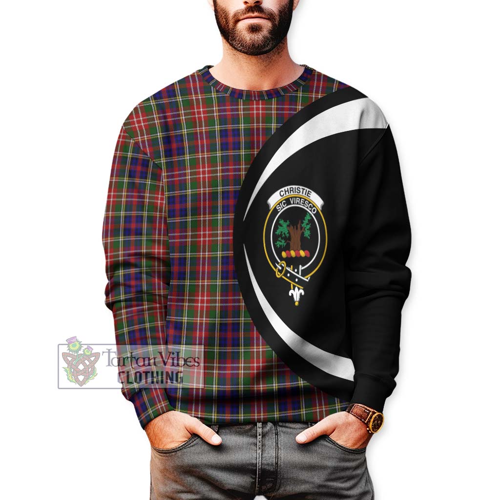 Christie Tartan Sweatshirt with Family Crest Circle Style - Tartan Vibes Clothing