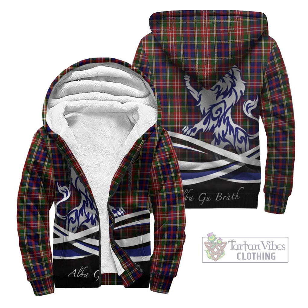 Christie Tartan Sherpa Hoodie with Alba Gu Brath Regal Lion Emblem Unisex - Tartanvibesclothing Shop