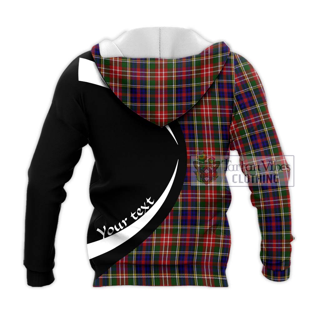 Christie Tartan Knitted Hoodie with Family Crest Circle Style - Tartan Vibes Clothing