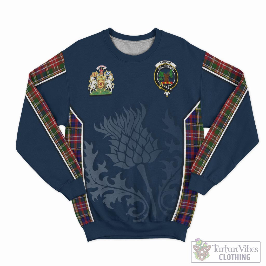 Tartan Vibes Clothing Christie Tartan Sweatshirt with Family Crest and Scottish Thistle Vibes Sport Style