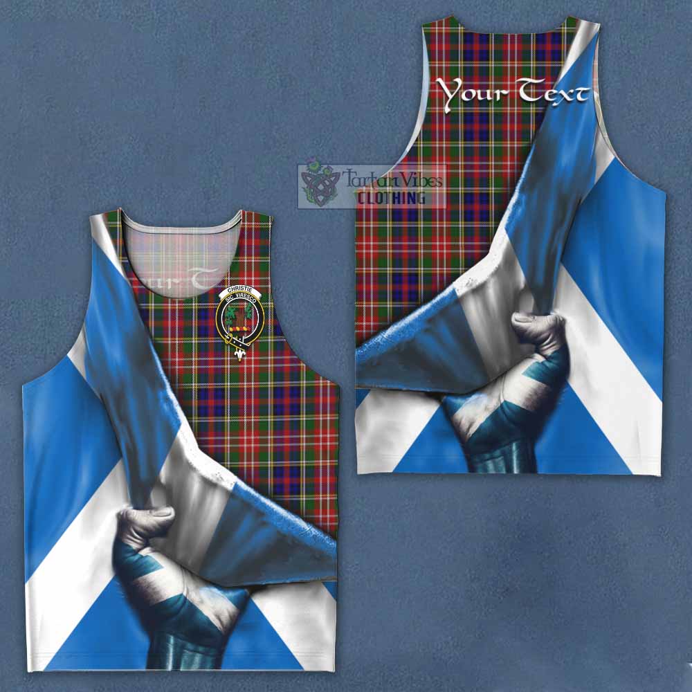 Tartan Vibes Clothing Christie Tartan Men's Tank Top with Family Crest Scotland Patriotic Style