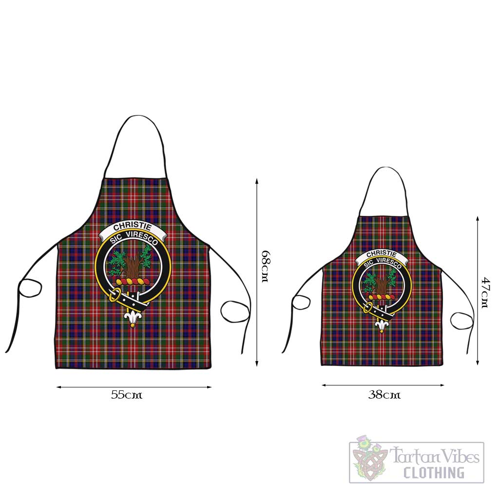 Christie Tartan Apron with Family Crest Black L 55x68 cm - Tartan Vibes Clothing