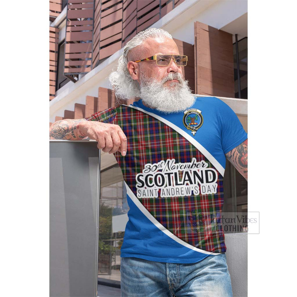 Tartan Vibes Clothing Christie Family Crest Tartan Cotton T-shirt Celebrate Saint Andrew's Day in Style